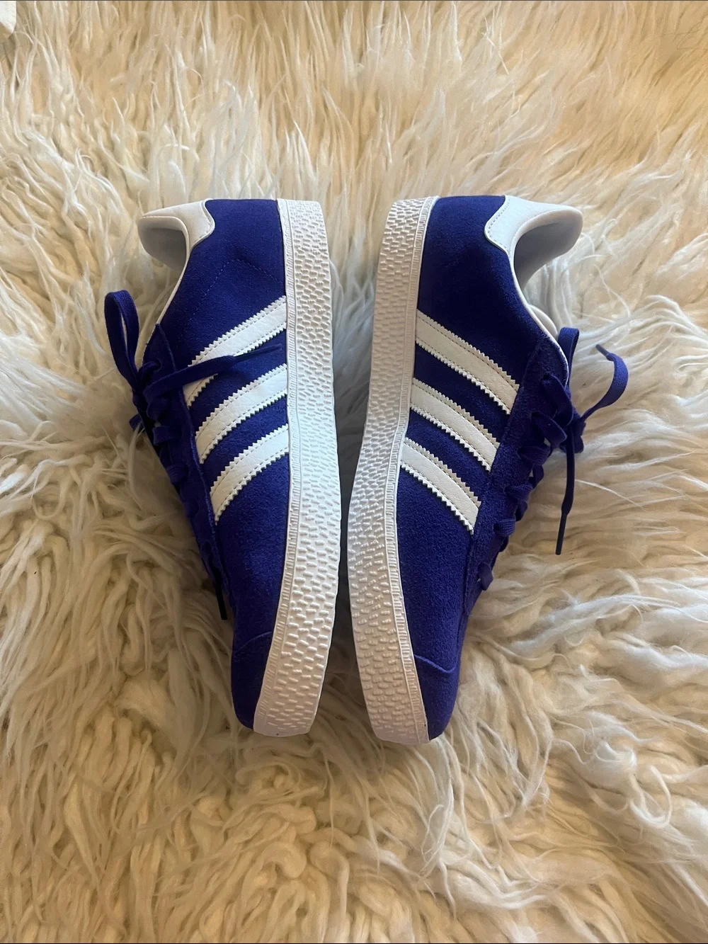 NWOT Adidas Girls Gazelle Purple and White Sneakers Size 6